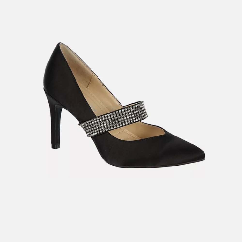 ADRIENNE VITTADINI ​Notion Black Rhinestone Pumps